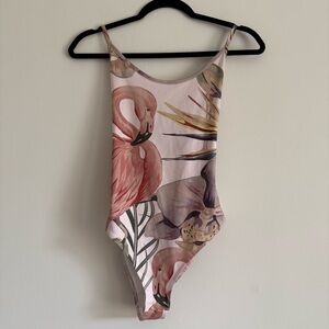 Topshop Bodysuit Tropical Flamingo– Vibrant & Fun Print| S 6
